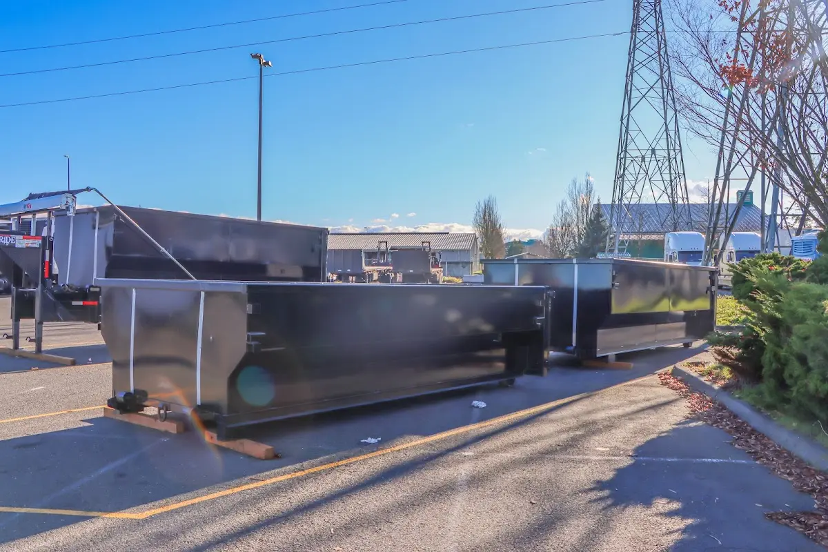 Roll-off dumpster ready for waste disposal at job site for Construction Dumpster Rental in Dearborn